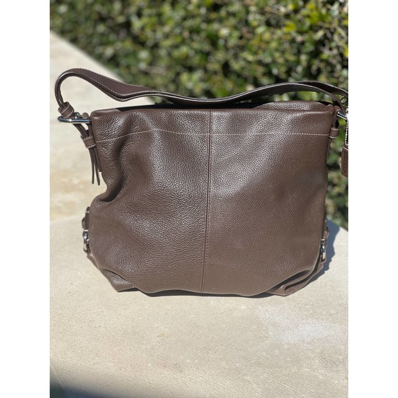 Coach Pebbled Leather Dark Brown Cross Body/Shoulder Bag - Picture 2 of 8